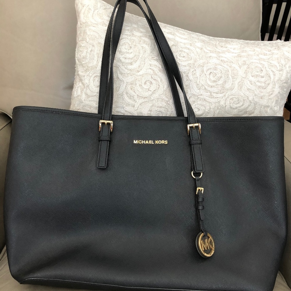 Michael Kors Black Leather Work Tote